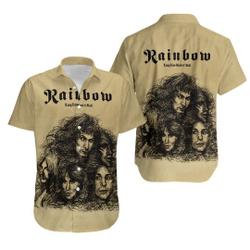 Rainbow Band Hawaiian Shirt, Music Hawaiian Shirt, Rainbow Rock Vintage Gift For Your Girlfriend Boyfriend Gift For Love Gift For Friend Best Valentine Present Holiday Gift