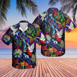 Rainbow Peace Sign Dove And Peace Hawaiian Shirt Gift For Your Girlfriend Boyfriend Gift For Love Gift For Friend Best Valentine Present Holiday Gift