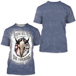 Raising Hell With the Hippies and the Cowboys Country 3D TShirt Meaningful Gift For Family Gift For Boyfriend Valentine Gift