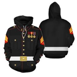 Rank and Branhches Marine Corp Blues 3D All Over Printed Hoodie