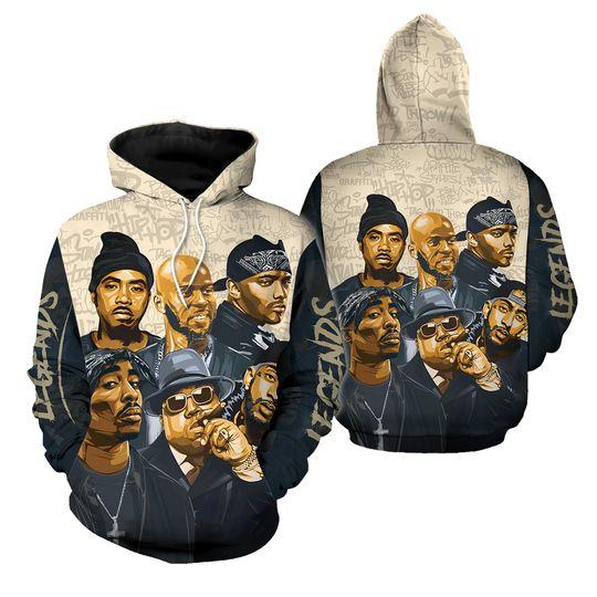 Rap Legends Rappers 3D Hoodie