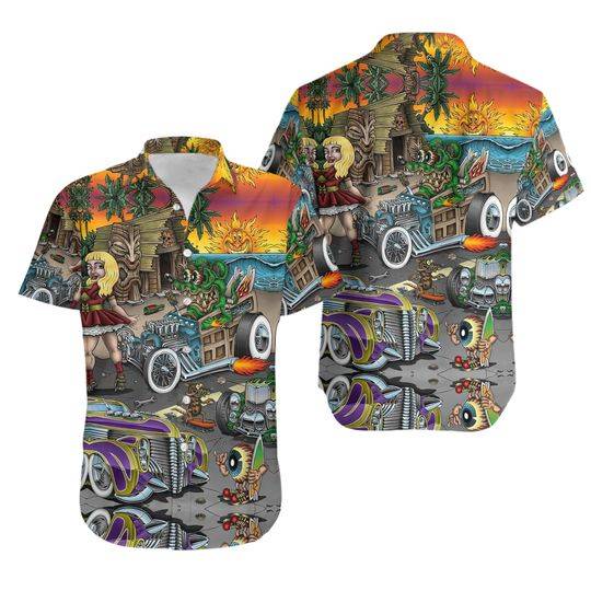 Rat Fink And The Hot Rod Hawaiian Shirt Gift For Your Girlfriend Boyfriend Gift For Love Gift For Friend Best Valentine Present Holiday Gift