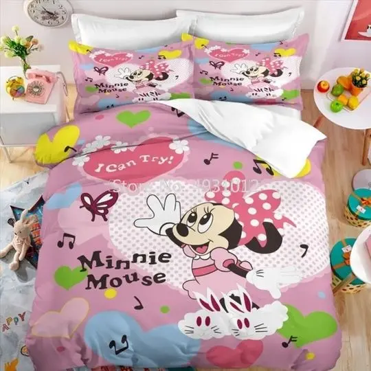 Mickey and friends bedding Set Gift For Your Girlfriend Boyfriend Gift For Love Gift For Friend Best Valentine Present Holiday Gift