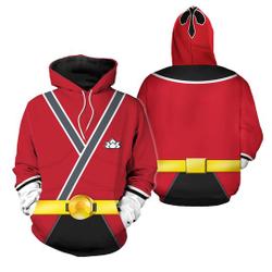 Red Power MMPR Samurai Ranger 3D Hoodie