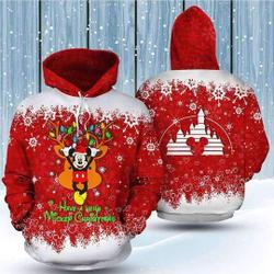 Mickey Christmas Hoodie, Mickey Merry Christmas Hoodie, Mickey Mouse