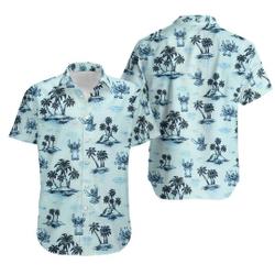 Retro Disney Stitch Summer Beach Palm Tree Hawaiian Shirt Gift For Your Girlfriend Boyfriend Gift For Love Gift For Friend Best Valentine Present Holiday Gift
