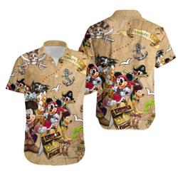 Retro Pirated of the Caribbean Mickey and Friends Hawaiian Shirt Gift For Your Girlfriend Boyfriend Gift For Love Gift For Friend Best Valentine Present Holiday Gift