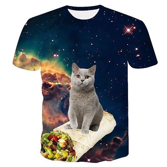 Cat Graphic Prints Basic Fashion 3D T-Shirt Meaningful Gift For Family Gift For Boyfriend Valentine Gift