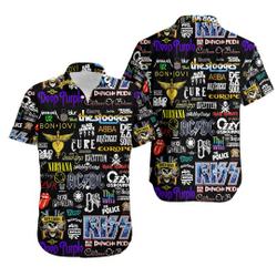Rock Band Collage Hawaiian Shirt Gift For Your Girlfriend Boyfriend Gift For Love Gift For Friend Best Valentine Present Holiday Gift