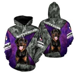 Rottweiler Dog 3D All Over Print Pullover Hoodie, 3D Hoodie For Men, Camo Star Galaxy