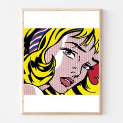 Girl with Ribbon Hair painted on canvas hand painted Premium Matte Vertical Poster Meaningful Gift For Family Gift For Boyfriend Valentine Gift Birthday Gift Holiday Gift
