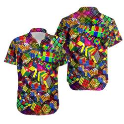 Rubik Cube Hawaiian Shirt Gift For Your Girlfriend Boyfriend Gift For Love Gift For Friend Best Valentine Present Holiday Gift