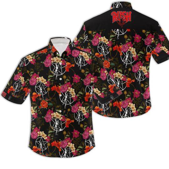 Rush Hawaiian Shirt, Rush Band Button Up Hawaiian Shirt Gift For Your Girlfriend Boyfriend Gift For Love Gift For Friend Best Valentine Present Holiday Gift