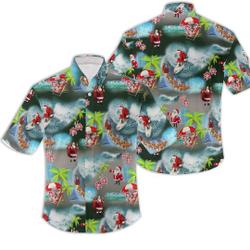 Santa Claus 3D Christmas Hawaiian Shirt Gift For Your Girlfriend Boyfriend Gift For Love Gift For Friend Best Valentine Present Holiday Gift
