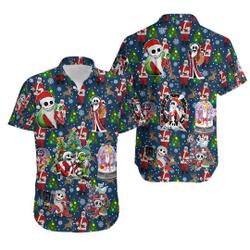 Santa Jack Skellington Hawaiian Shirt Gift For Your Girlfriend Boyfriend Gift For Love Gift For Friend Best Valentine Present Holiday Gift