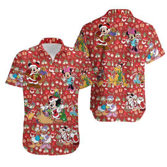 Santa Mickey Hawaiian Matching Shirt Gift For Your Girlfriend Boyfriend Gift For Love Gift For Friend Best Valentine Present Holiday Gift