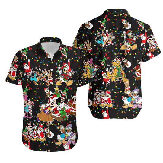 Santa Mickey Hawaiian Shirt Gift For Your Girlfriend Boyfriend Gift For Love Gift For Friend Best Valentine Present Holiday Gift