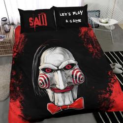 Saw Horror movie Bedding Set Gift For Your Girlfriend Boyfriend Gift For Love Gift For Friend Best Valentine Present Holiday Gift