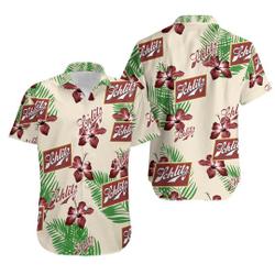 Schlitz Hawaiian Hibiscus Flower Pattern, Tropical Beach Shirt Gift For Your Girlfriend Boyfriend Gift For Love Gift For Friend Best Valentine Present Holiday Gift