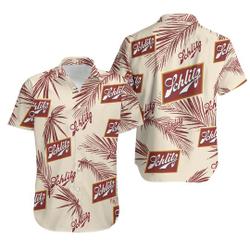 Schlitz Hawaiian Palm Leaves Pattern Shirt Gift For Your Girlfriend Boyfriend Gift For Love Gift For Friend Best Valentine Present Holiday Gift