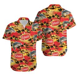 Schmidt Hawaiian Sea Island Pattern Shirt, Hawaiian Beer Shirt Gift For Your Girlfriend Boyfriend Gift For Love Gift For Friend Best Valentine Present Holiday Gift