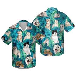 Scottish Fold Cat Hawaiian Shirts, Summer Shirts, Cat Lover Shirts, Beach Shirt, Gift For Him, Shirt For Men Gift For Your Girlfriend Boyfriend Gift For Love Gift For Friend Best Valentine Present Holiday Gift