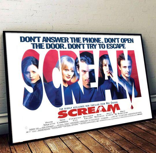 Scream (1996) Movie Poster Design 2 Poster Meaningful Gift For Family Gift For Boyfriend Valentine Gift Birthday Gift Holiday Gift