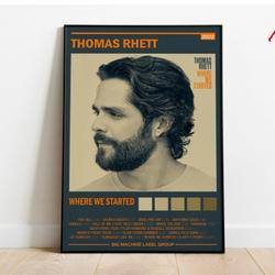 Thomas Rhett - Where We Started - Album Poster Meaningful Gift For Family Gift For Boyfriend Valentine Gift Birthday Gift Holiday Gift