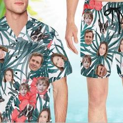Custom Hawaiian Shirt with face,Button Down Hawaiian Shirt Gift For Your Girlfriend Boyfriend Gift For Love Gift For Friend Best Valentine Present Holiday Gift