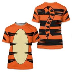 Orange Tiger Halloween 3D Shirts, Halloween Costume For Family Group T Shirt Meaningful Gift For Family Gift For Boyfriend Valentine Gift