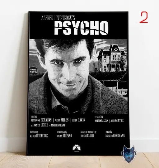Psycho Poster, Anthony Perkins Wall Art, Rolled Canvas Print, Movie Poster Gift Meaningful Gift For Family Gift For Boyfriend Valentine Gift Birthday Gift Holiday Gift