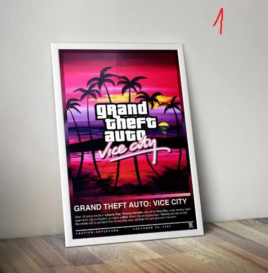 Grand Theft Auto Vice City Poster Meaningful Gift For Family Gift For Boyfriend Valentine Gift Birthday Gift Holiday Gift