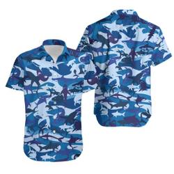 Shark Blue Hawaiian Shirt Gift For Your Girlfriend Boyfriend Gift For Love Gift For Friend Best Valentine Present Holiday Gift
