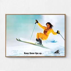 Ski Girl vintage Poster Meaningful Gift For Family Gift For Boyfriend Valentine Gift Birthday Gift Holiday Gift