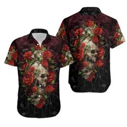 Skull Roses Hawaiian Shirt Gift For Your Girlfriend Boyfriend Gift For Love Gift For Friend Best Valentine Present Holiday Gift