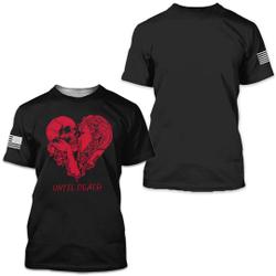 Skull Until death do us part girl Militarily 3D T-Shirt Meaningful Gift For Family Gift For Boyfriend Valentine Gift