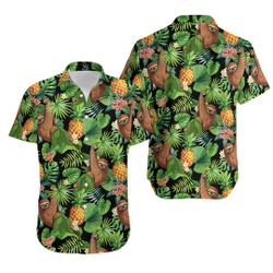 Sloth Pineapple Tropical Summer Cool Leaf Shirt Gift For Your Girlfriend Boyfriend Gift For Love Gift For Friend Best Valentine Present Holiday Gift