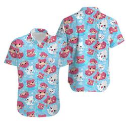Slowpoke Blue PKM Hawaiian Shirt Gift For Your Girlfriend Boyfriend Gift For Love Gift For Friend Best Valentine Present Holiday Gift
