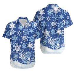 Snowflakes Christmas Men's Hawaiian Shirt Gift For Your Girlfriend Boyfriend Gift For Love Gift For Friend Best Valentine Present Holiday Gift