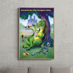 Sometimes the Dragon Wins Premium Matte Vertical Poster Meaningful Gift For Family Gift For Boyfriend Valentine Gift Birthday Gift Holiday Gift