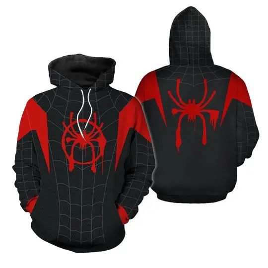 Spiderman Miles Morales spider-man across the spider-verse, Marvel 3D Hoodie
