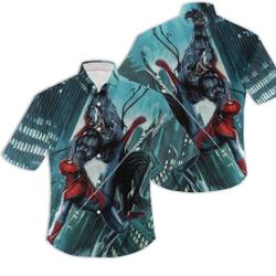Spiderman VS Venom Hawaiian shirt Gift For Your Girlfriend Boyfriend Gift For Love Gift For Friend Best Valentine Present Holiday Gift