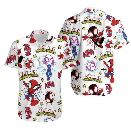 Spidey and His Amazing Friends Hawaiian Shirt Gift For Your Girlfriend Boyfriend Gift For Love Gift For Friend Best Valentine Present Holiday Gift