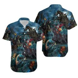 Halloween Headless Horseman Scary Night Hawaiian Shirt Gift For Your Girlfriend Boyfriend Gift For Love Gift For Friend Best Valentine Present Holiday Gift