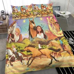 Spirit Riding Free Horses Cover Bedding Three-Piece Set Printed Comfortable Quilt CoverGift For Your Girlfriend Boyfriend Gift For Love Gift For Friend Best Valentine Present Holiday Gift