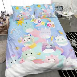 Squishmallow Personalized Bedding Set Gift For Your Girlfriend Boyfriend Gift For Love Gift For Friend Best Valentine Present Holiday Gift