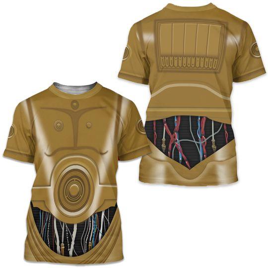 Star Wars Costume, C3PO Shirts, Star Wars 3D T-shirt Meaningful Gift For Family Gift For Boyfriend Valentine Gift