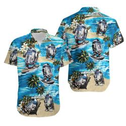 Star Wars Movie R2D2 Robot Surfing Summer Beach Hawaiian Shirt Gift For Your Girlfriend Boyfriend Gift For Love Gift For Friend Best Valentine Present Holiday Gift