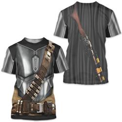 Steel Mandalorian Armor Shirt, Star Wars Costume 3D T-shirt Meaningful Gift For Family Gift For Boyfriend Valentine Gift