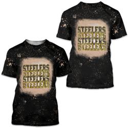 Steeler Bleached 3D T Shirt Meaningful Gift For Family Gift For Boyfriend Valentine Gift